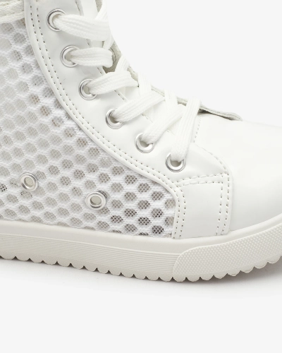 Royalfashion Białe dziewczęce wysokie tenisówki Borris