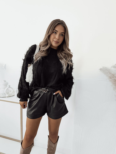 Royalfashion Črn ženski pulover za posteljo