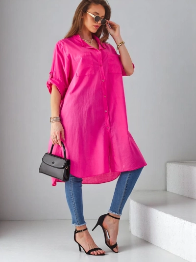 Royalfashion Bombažna dolga ženska oversize srajca