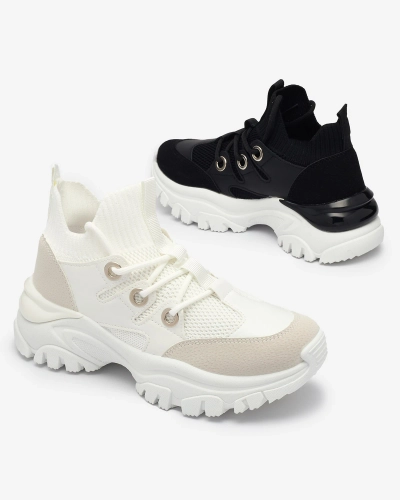 Royalfashion Sportowe sneakersy damskie w kolorze czarno Hasola