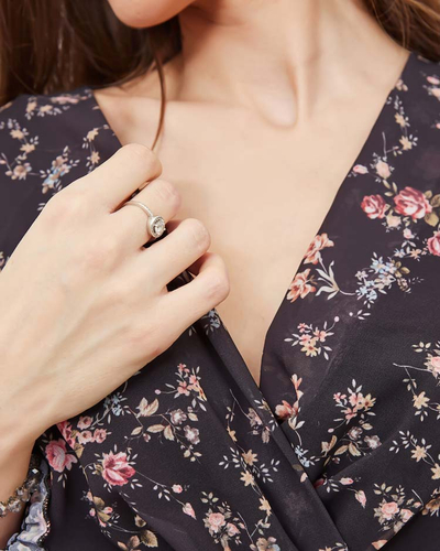 Royalfashion Črna vzorčasta ženska maksi obleka