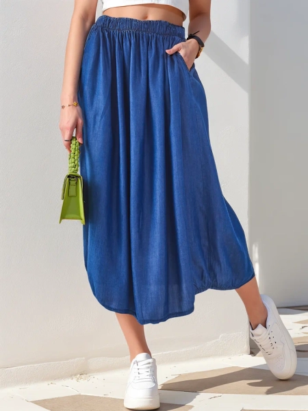 Royalfashion Ženska midi krila v denim stilu