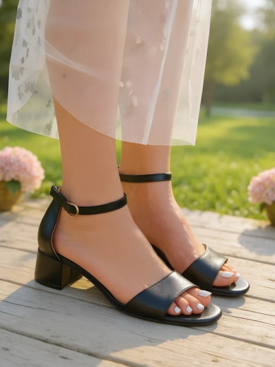 Royalfashion Sandalias de tacón bajo SoftHeels para mujer