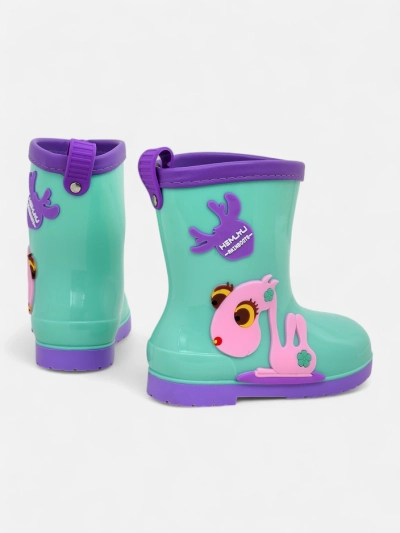 Royalfashion otroške gumijaste čevlje s Funny Time nalepkami