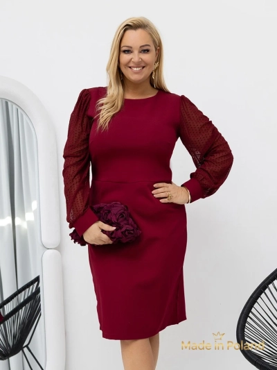 Elegantna ženska mini obleka z rokavi iz tila Evilla