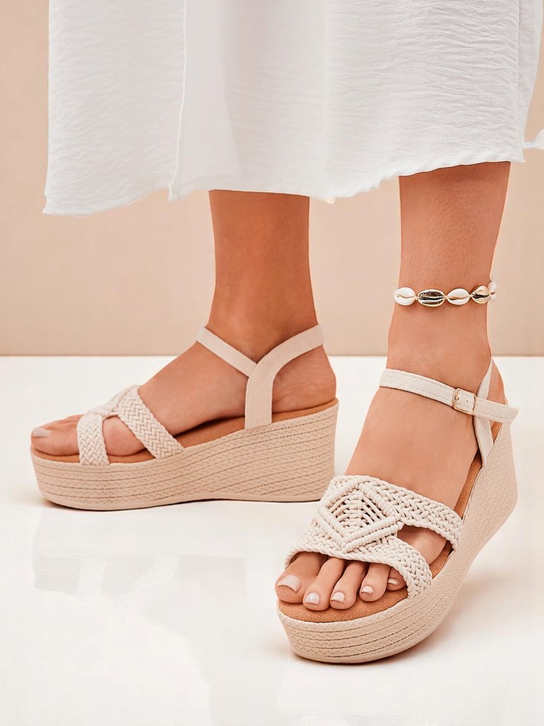 Royalfashion Ženski sandali s peto, pleteni Sunny Day