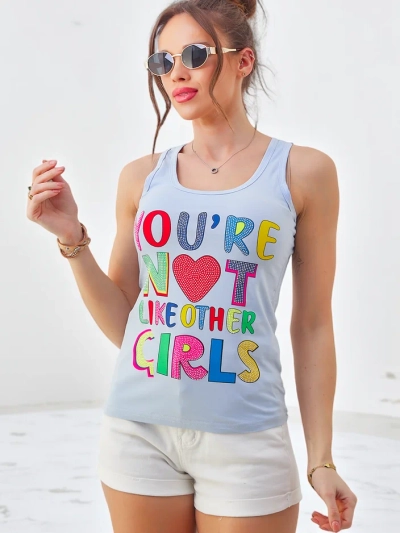 Royalfashion Ženska bombažna majica s naramnicami in potiski