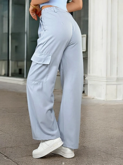 Royalfashion Ženske široke hlače z žepi