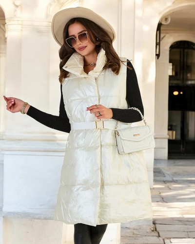 Royalfashion Dolg ženski telovnik a'la leather