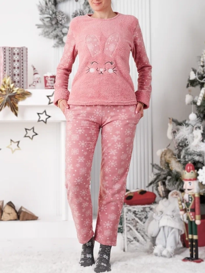 Royalfashion Ženske pižame z zajčkom, polarni material