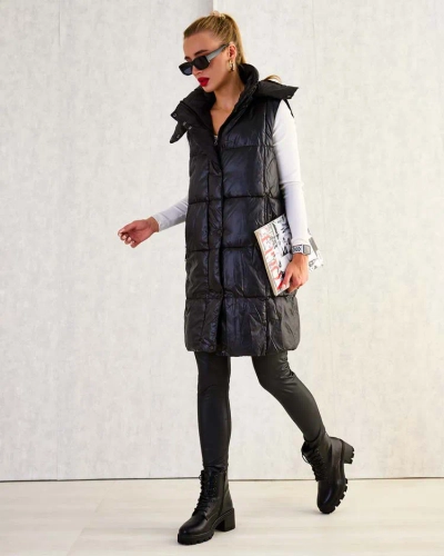 Royalfashion Dolg ženski telovnik s šivi