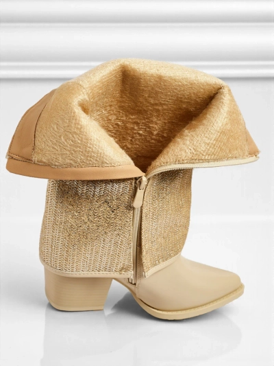 Ženski gležnarji iz eko usnja s peto in okrasnim zgornjim delom Virelia