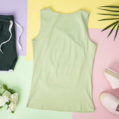 Royalfashion Zielony damski top z cyrkoniami