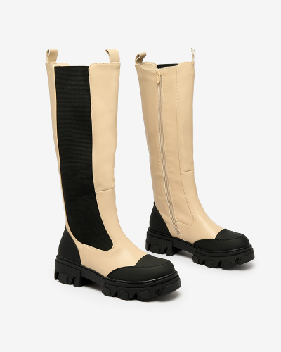 Royalfashion Bež ženski škornji Blyss