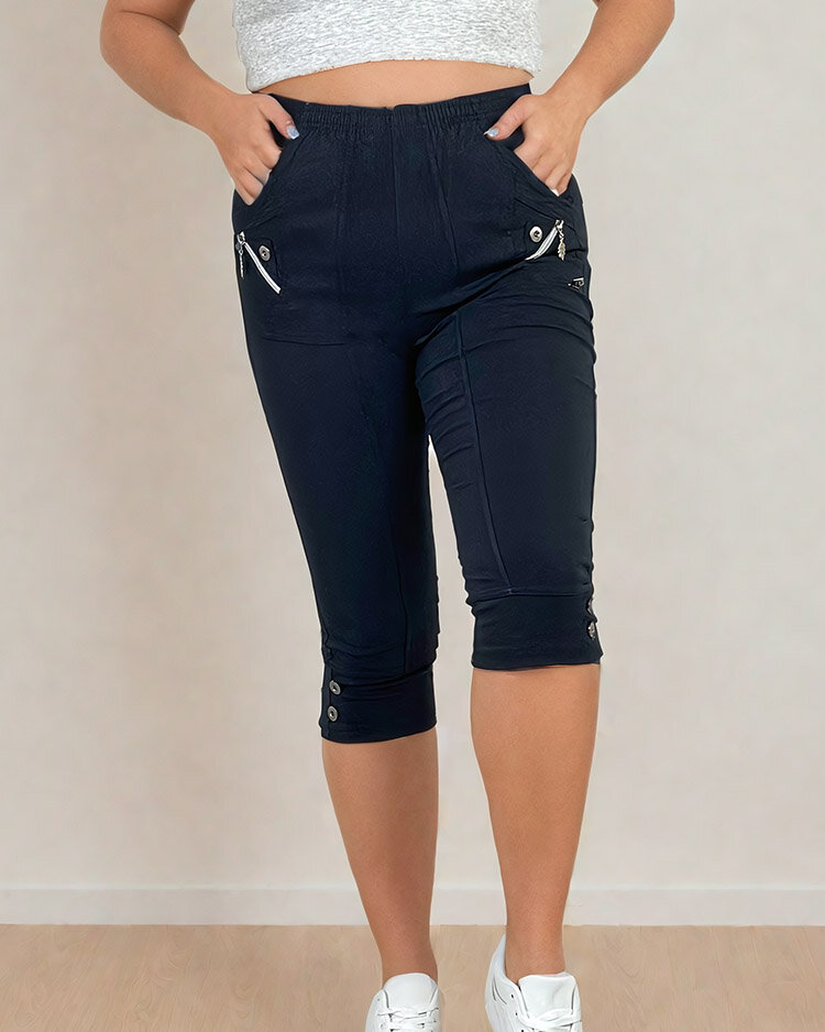 Royalfashion Ženske hlače iz blaga 7/8 PLUS SIZE