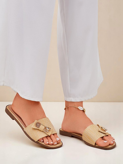 Royalfashion Ženske slamnate natikače Sandali Aurelia