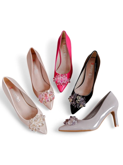 Royalfashion Sijajne ženske stiletto pete s mrežico Ellona