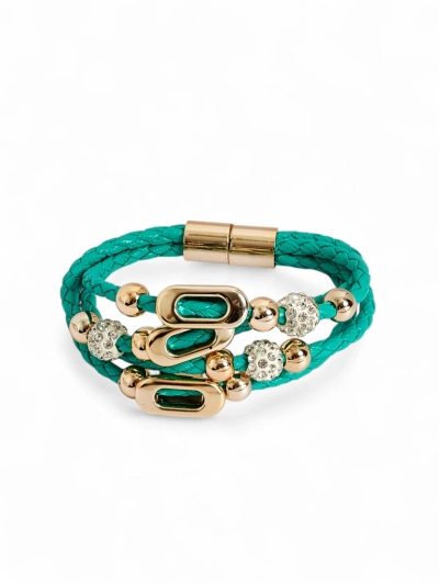 Ženska zapestnica s kroglicami in cirkoni