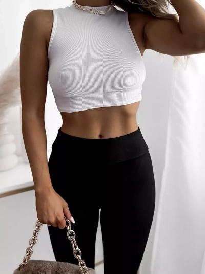 Royalfashion Ocieplane czarne damskie legginsy