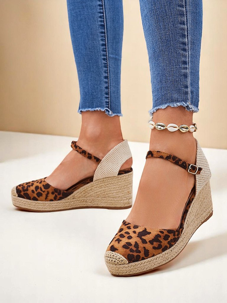 Aurelia Leopard Polne pete Royalfashion ženske eko usnje camel