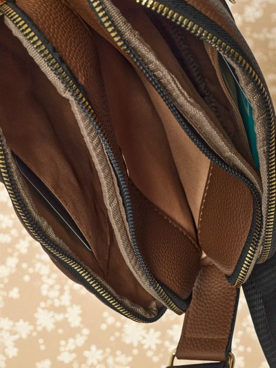 Majhna prešita torbica iz mehkega eko usnja Copper Veil