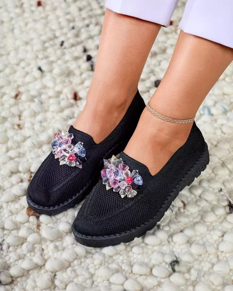 Royalfashion Črni ženski polpravi copati Enweta