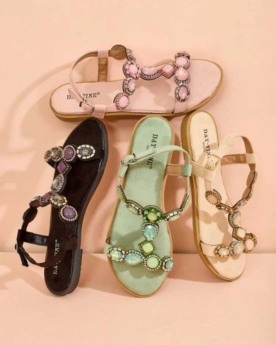 Royalfashion Ženski sandali s cirkoni Sobrinas