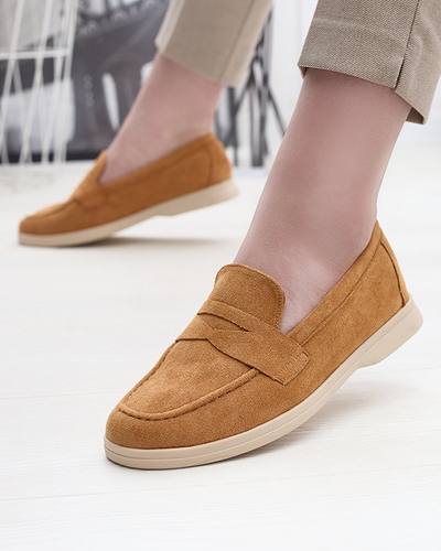 Royalfashion Mokasyny damskie eko-zamszowe w kolorze camelowym Daffer