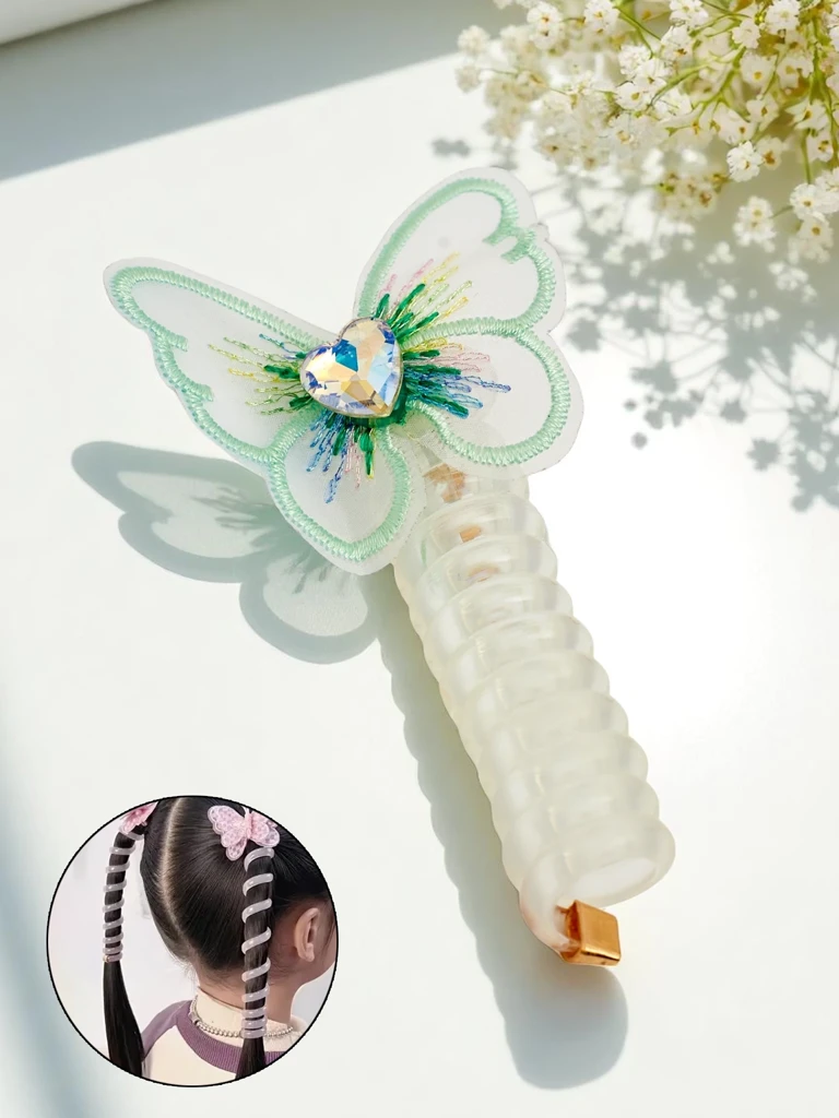 Royalfashion Elastika za lase vzmet z metuljem Pomladni metulj