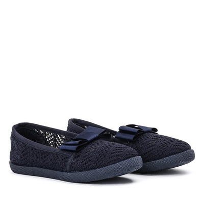 Royalfashion Granatowe dziewczęce tenisówki typu slip on Tabbi
