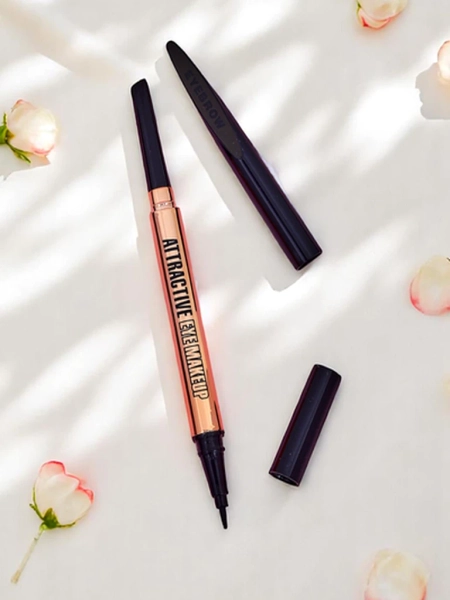Svinčnik za obrvi in eyeliner v enem Mehka rjava