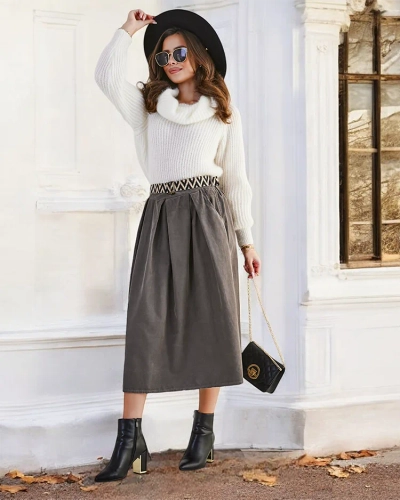 Royalfashion Ženska midi krila a la cipelica