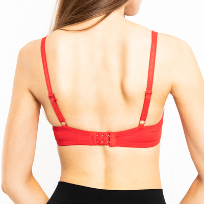 Royalfashion Czerwony usztywniany biustonosz z koronką