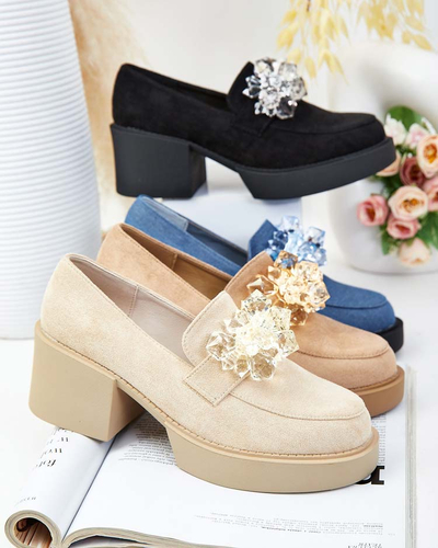 Royalfashion Ženski mokasini Pegorani z visoko peto peto