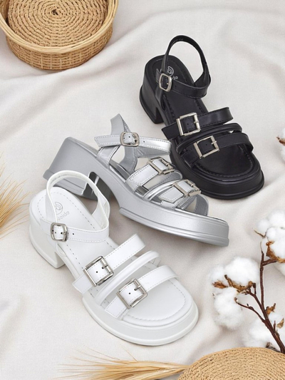 Royalfashion Ženski sandali z nizko blok peto Otteze