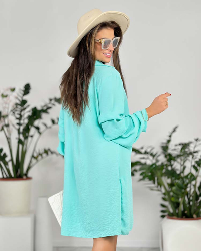 Royalfashion Ženska oversize obleka z volančki na rokavih