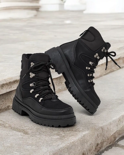 Royalfashion Ženske zimske čizme vezane Sololi