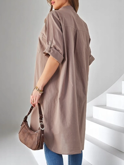 Royalfashion bombažna dolga ženska oversized srajca