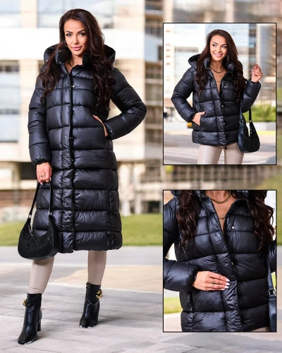 Royalfashion Črna ženska zimska bunda