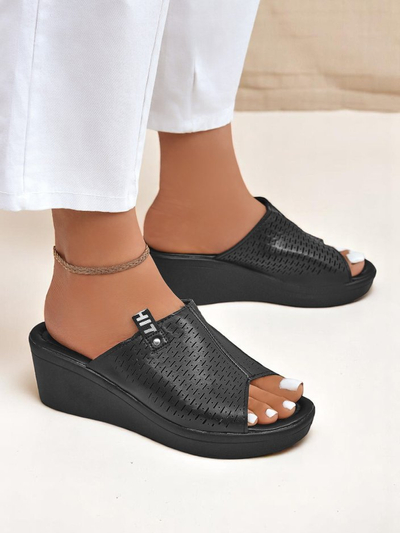 Royalfashion Ženski natikači s peto Luna Wedge