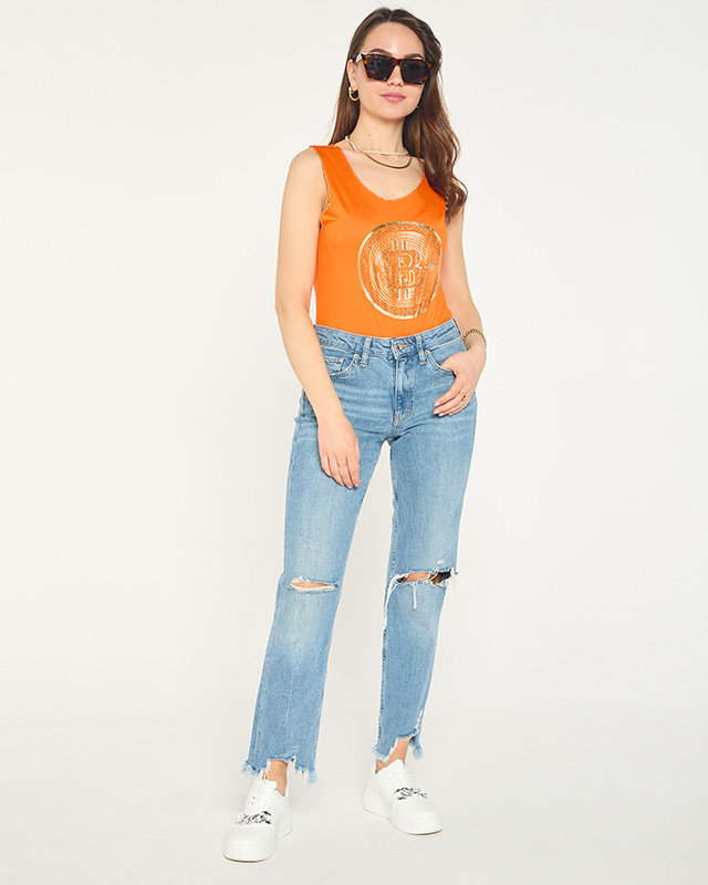 Royalfashion Damski top w kolorze pomarańczowym