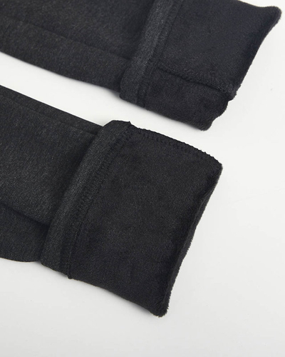 Royalfashion Ciemnoszare legginsy damskie z ociepleniem