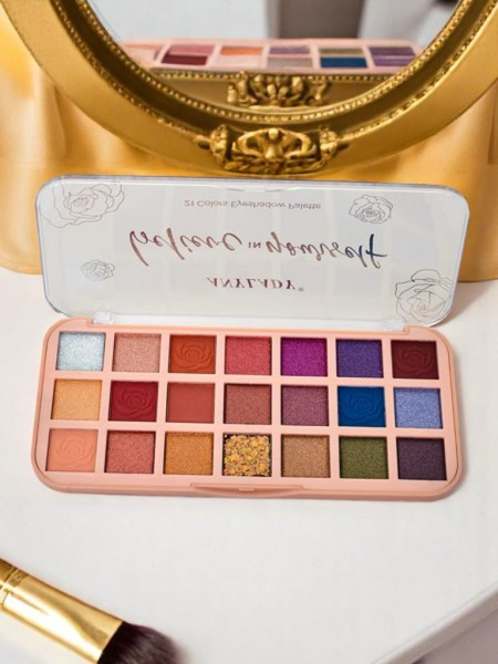 ANYLADY Paleta 21 senčil za oči z bleščicami in mat odtenki Glamour Barvna&Nude