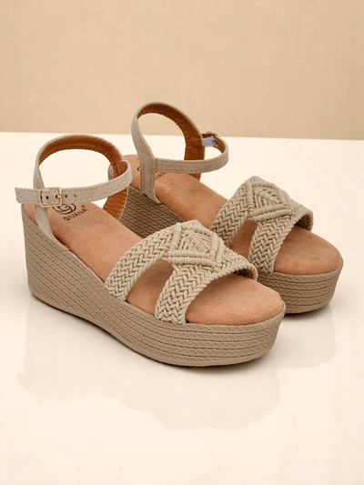 Royalfashion Ženske pletene sandale z na peto Sunny Day