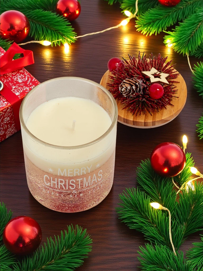 Božična dišeča sveča Merry Christmas Happy New Year