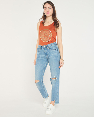 Royalfashion Damski top w kolorze camelowym