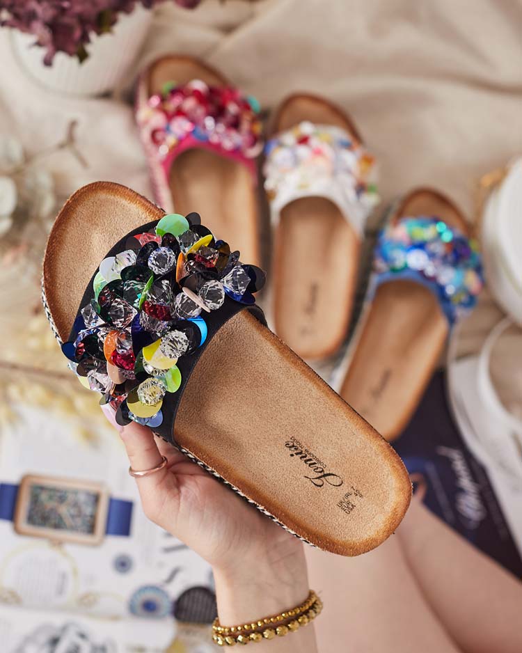 Royalfashion Ženske japonke Loassa s kamenčki