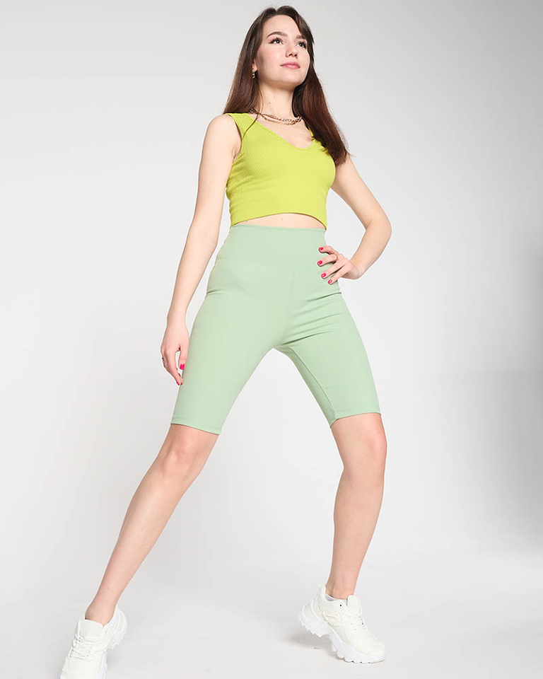 Royalfashion Jasnozielone damskie legginsy kolarki