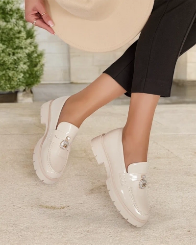 Royalfashion Ženski lakirani mokasini Bemies