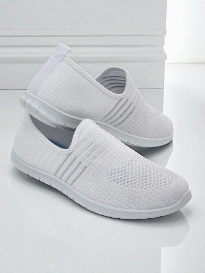 Ženski beli slip-oni Tkanina Callisto – lahki čevlji za pomlad in poletje